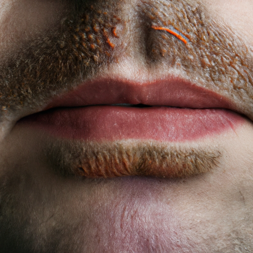 צילום מקרוב של שפם של גבר עם פיגמנטציה